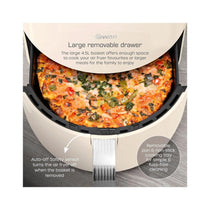 Swan Retro Digital Air Fryer 4.5 Litres With 8 Pre-Set Cooking Options Adjustable Temperature 1500W - Cream