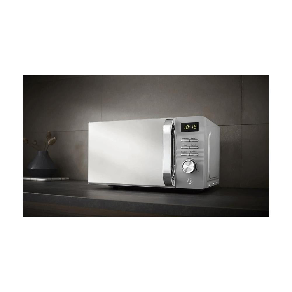 Swan Symphony LED Digital Microwave 5 Power Levels 700W 20 Litres - Grey