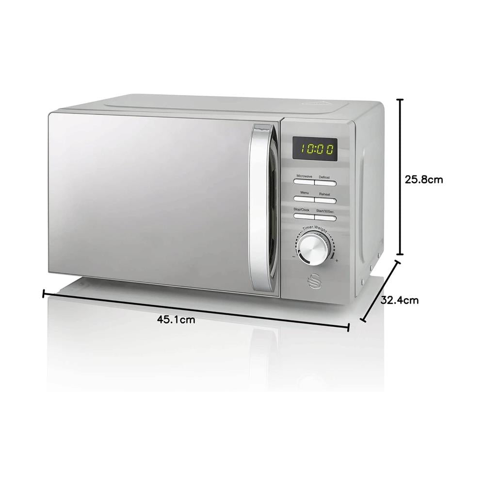 Swan Symphony LED Digital Microwave 5 Power Levels 700W 20 Litres - Grey
