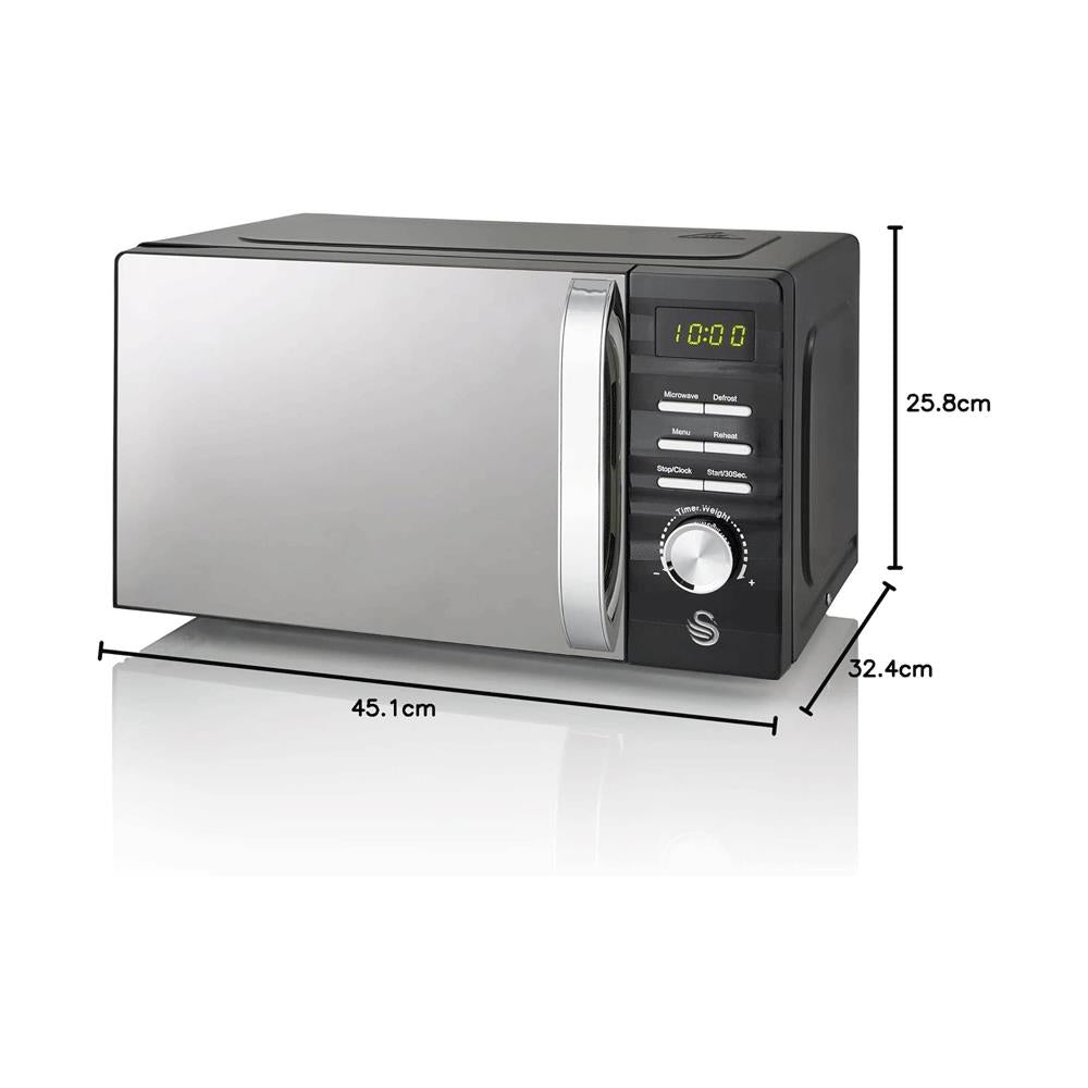 Swan Symphony Digital Microwave With 5 Power Levels & Defrost Setting 700W 20 Litres - Black