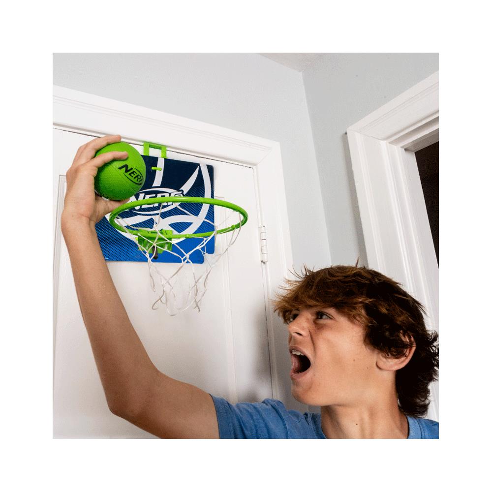 Nerf Nerfoop Mini Over The Door Basketball Hoop Mini NERF Foam Basketball Game Set - Green Secondary image