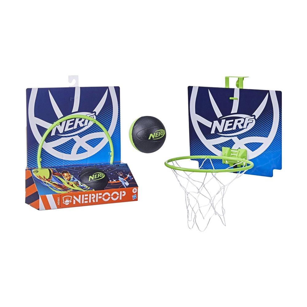Nerf Nerfoop Mini Over The Door Basketball Hoop Mini NERF Foam Basketball Game Set - Green