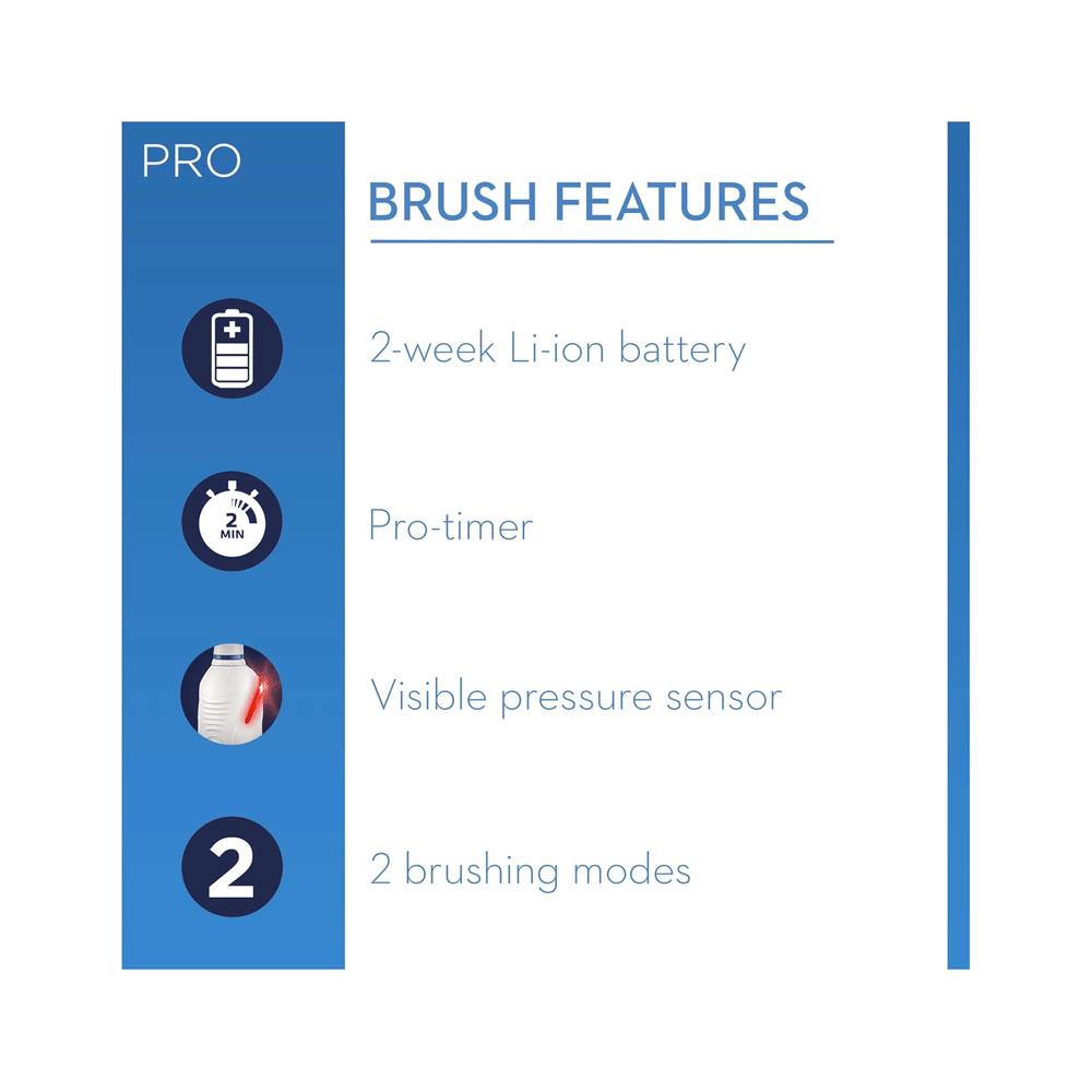 Oral-B Pro 2 2500 3D White Electric Rechargeable Toothbrush With Travel Case - Pink