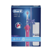 Oral-B Pro 2 2500 3D White Electric Rechargeable Toothbrush With Travel Case - Pink