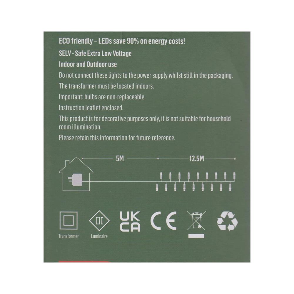 Premier Christmas 500 Multi Action LED TreeBrights Supabright Lights With Timer - Warm White