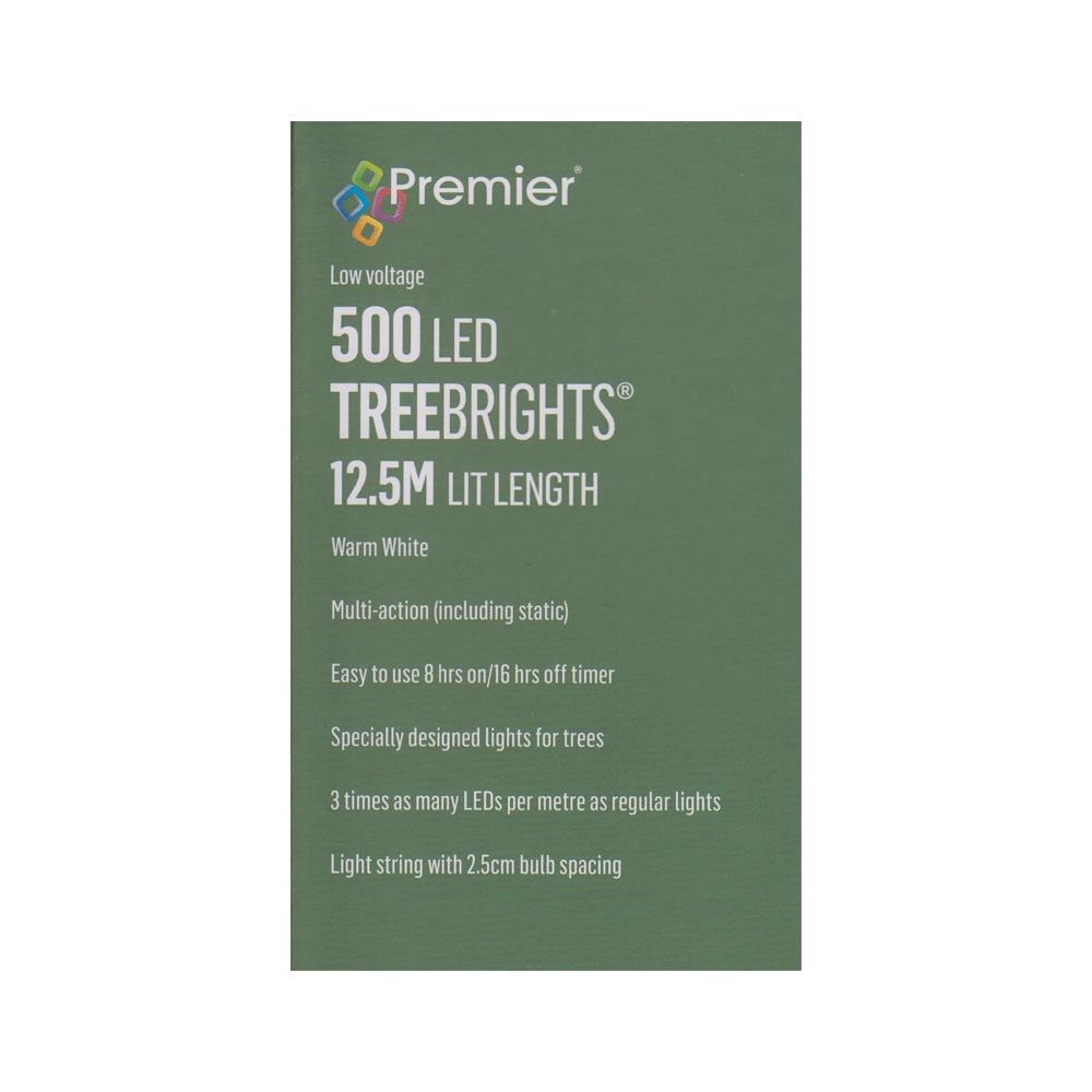 Premier Christmas 500 Multi Action LED TreeBrights Supabright Lights With Timer - Warm White
