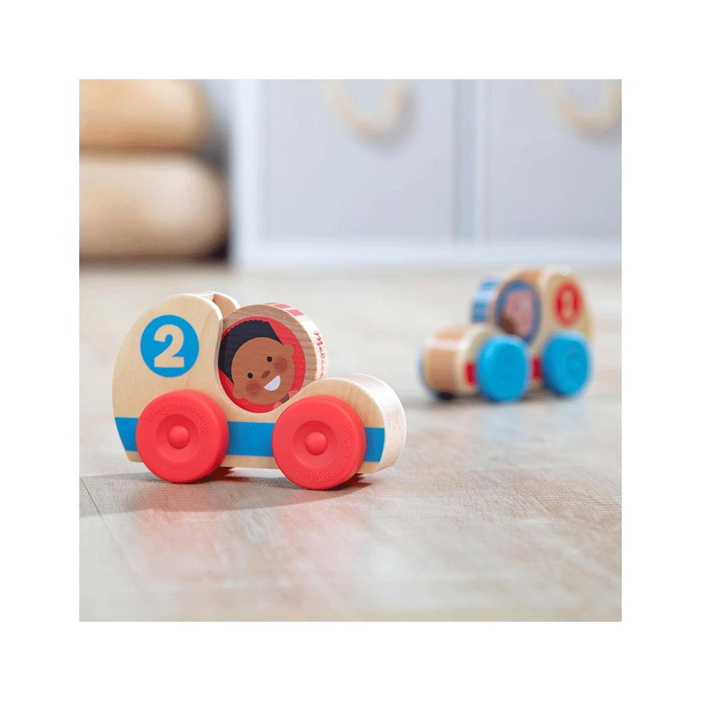 Melissa & Doug GO Tots Wooden Race Cars (2 Cars) With Collectible Characters Wooden Toy - Multicolour Secondary image