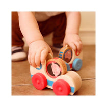 Melissa & Doug GO Tots Wooden Race Cars (2 Cars) With Collectible Characters Wooden Toy - Multicolour