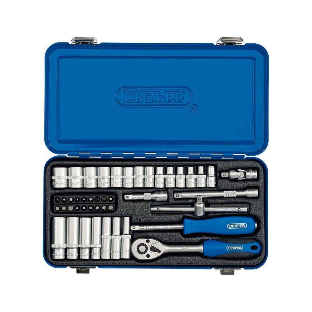 Draper 1/4 Inch Square Drive Metric Socket Set In Metal Case - 45 Piece Main image