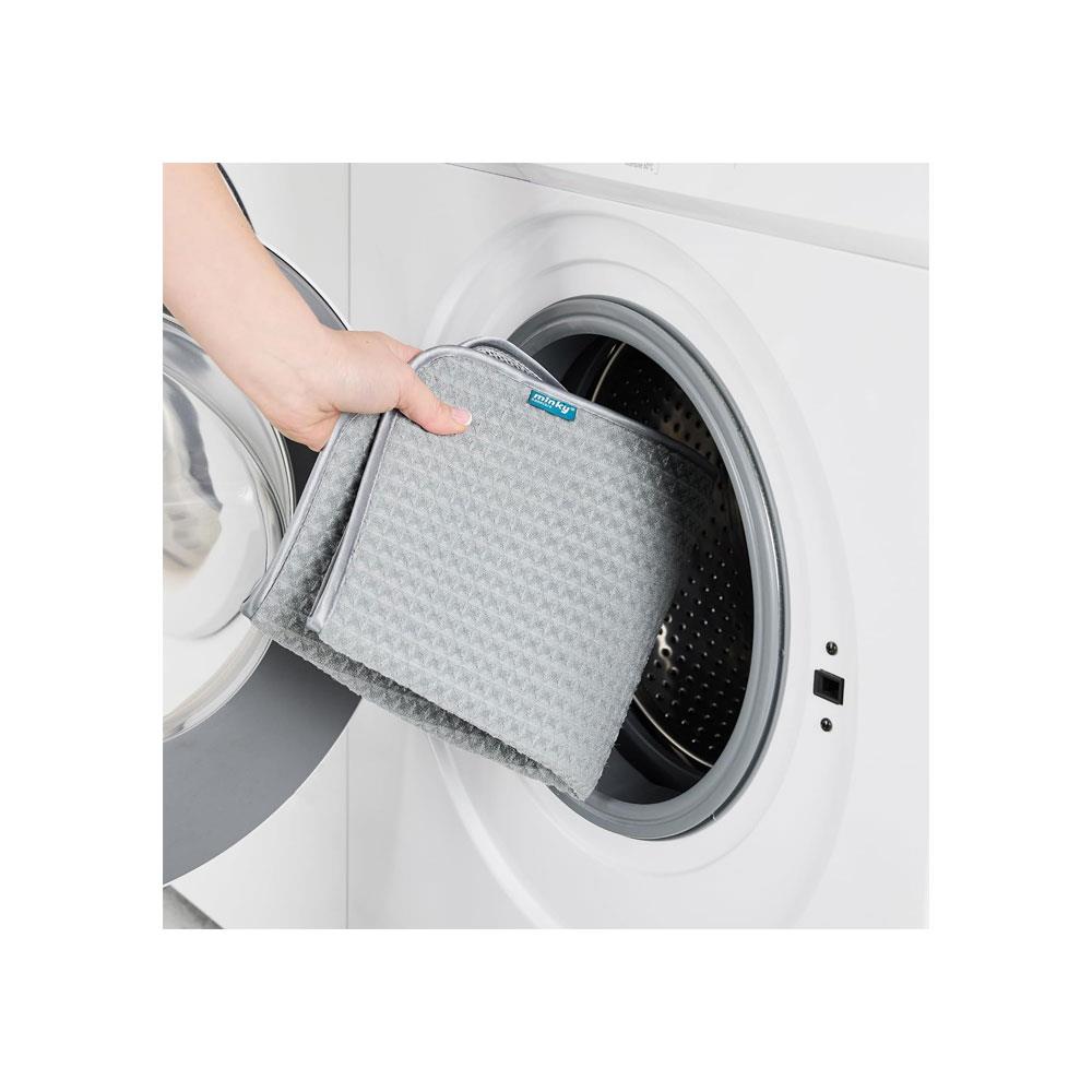 Minky Anti-Bacterial Drying Mat Ultra Absorbent Dish Drying Pad For Kitchen Counter 18 Inch X 16 Inch - Grey