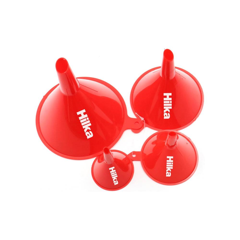 Hilka 4 Piece Funnel Set Plastic Pouring Funnels 55 To 125mm - Red Secondary image