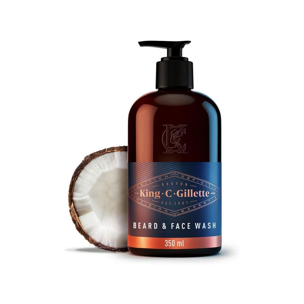 King C. Gillette Beard Grooming Kit Toiletry Bag Beard & Face Wash 350ml Beard Balm 100ml & Comb Gifts For Men