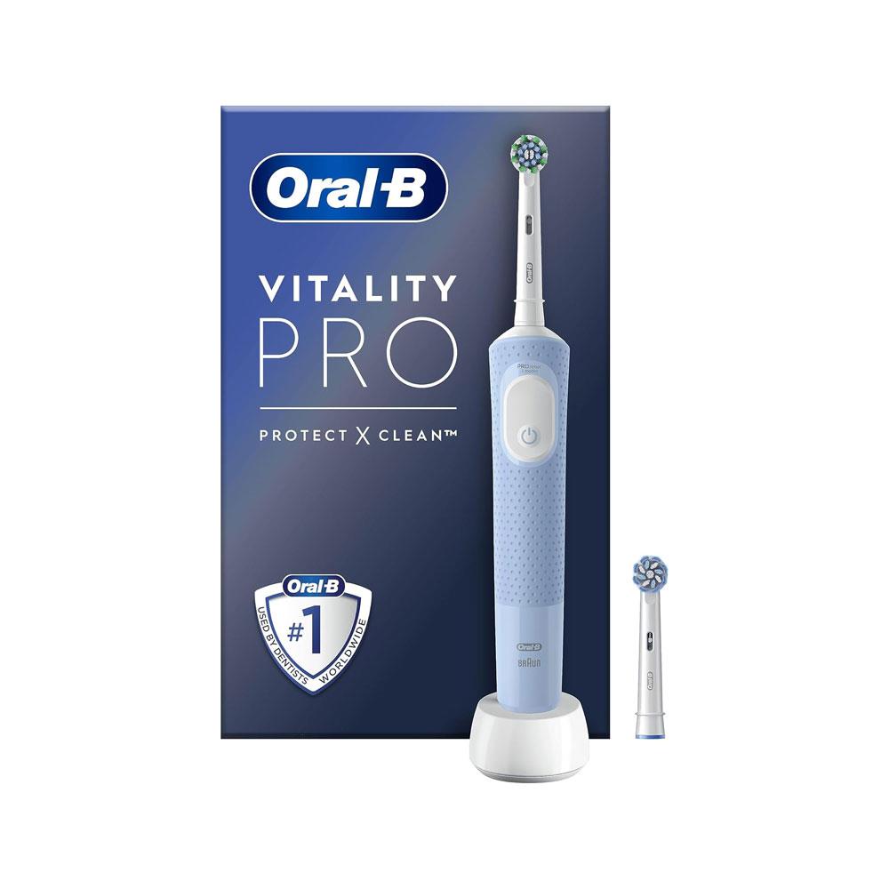 Oral-B Vitality Pro Electric Toothbrushes With 3 Modes Including Sensitive Plus 1 Handle & 2 Brush Heads - Blue Main image