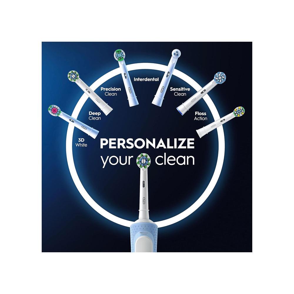 Oral-B Vitality Pro Electric Toothbrushes With 3 Modes Including Sensitive Plus 1 Handle & 2 Brush Heads - Blue