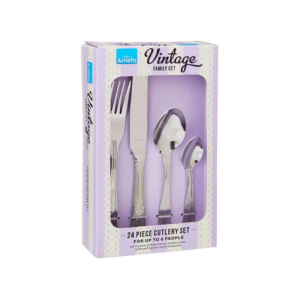 Amefa Vintage Kings 24 Piece Cutlery Set Stainless Steel - Silver Main image