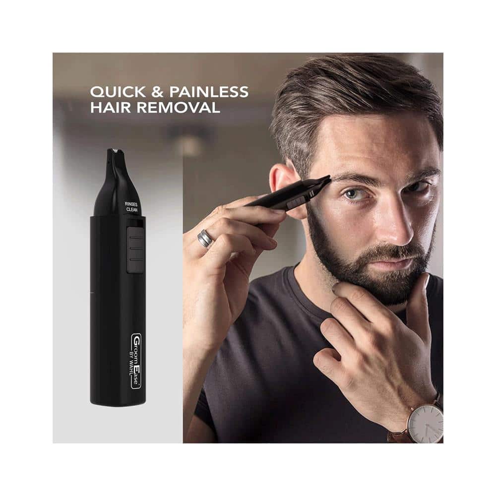 Wahl GroomEase Ear & Nose Eyebrow Personal Trimmer Kit For Men & Women - Black