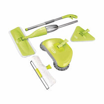 Ewbank 5PKUK 5 In 1 Universal Spray Mop Set Interchangable Heads Hard Floor Sweeper Microfiber Pad Triangle Head Flat Head - Green
