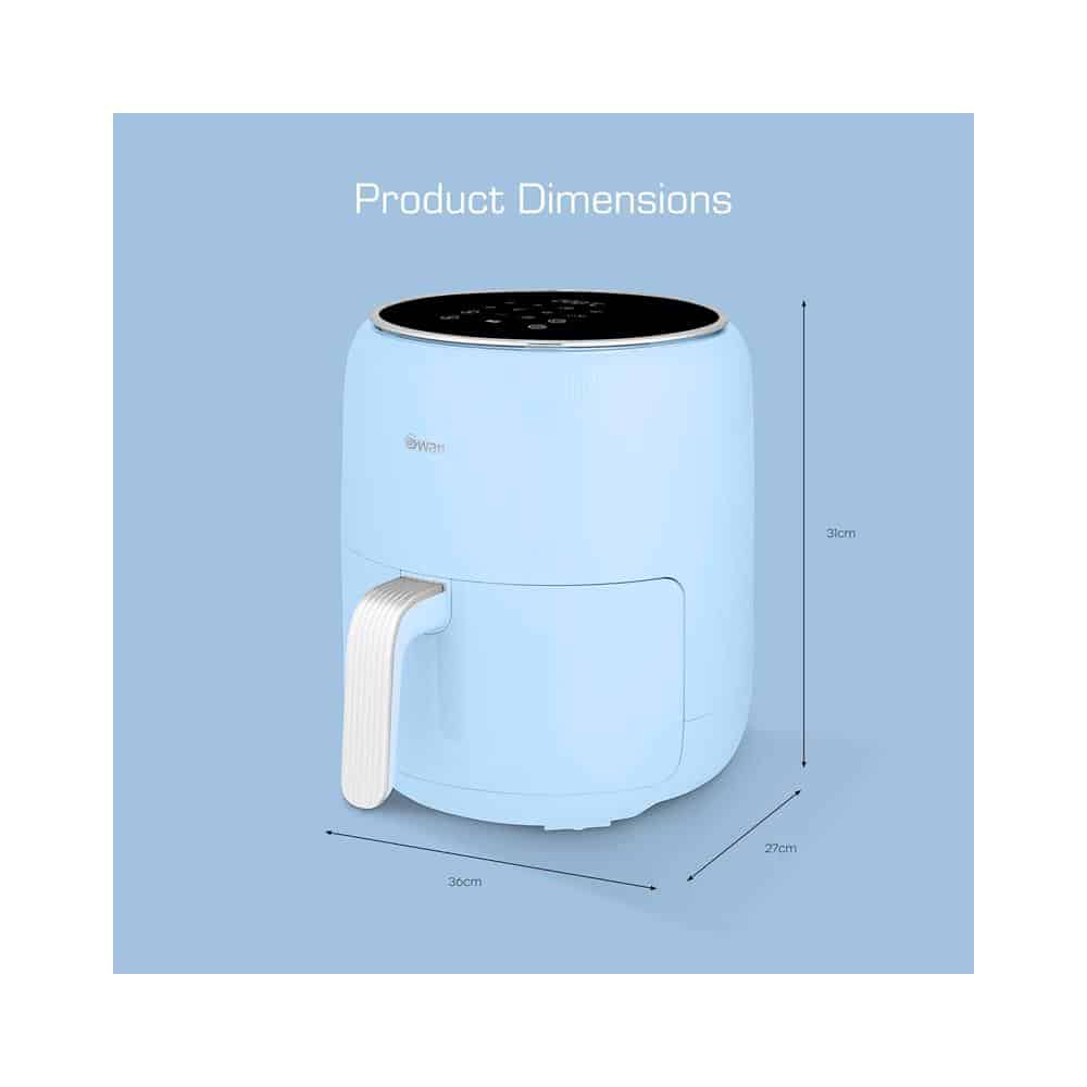 Swan Retro Digital Air Fryer 4.5 Litres With 8 Pre-Set Cooking Options Adjustable Temperature 1500W - Blue