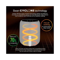 Swan Retro Digital Air Fryer 4.5 Litres With 8 Pre-Set Cooking Options Adjustable Temperature 1500W - Grey