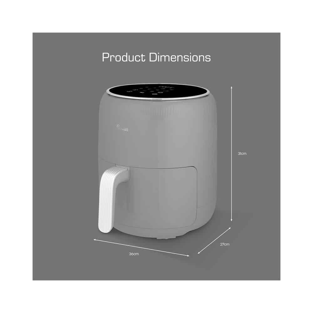 Swan Retro Digital Air Fryer 4.5 Litres With 8 Pre-Set Cooking Options Adjustable Temperature 1500W - Grey
