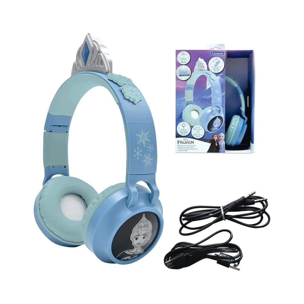 Lexibook Disney Frozen 3D Design Bluetooth Headphones With Princess Crown - Blue Main image