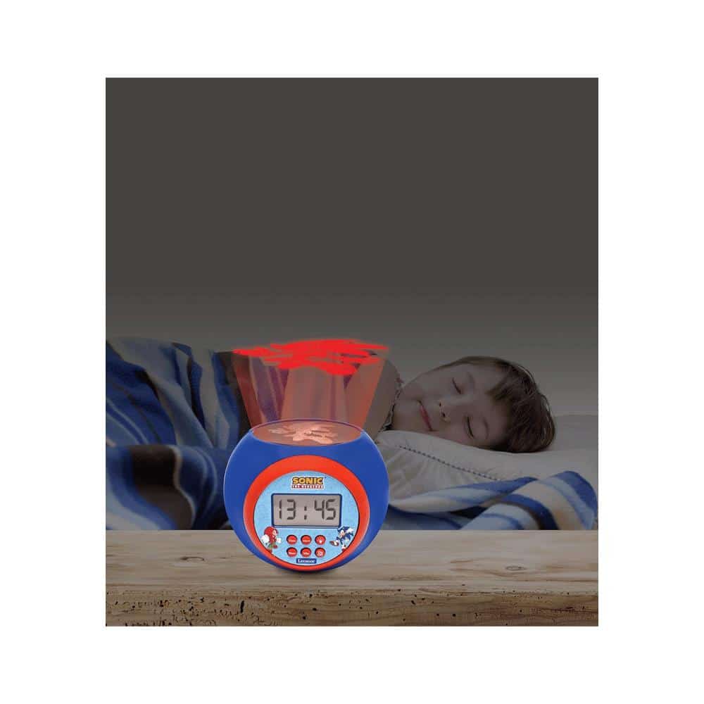 Lexibook Sonic Childrens Projector Clock With Night Light Timer Snooze Alarm - Multicolour