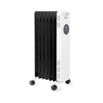Black & Decker Digital Oil Filled Radiator 1500W 3 Heat Settings Adjustable Thermostat 24hr Timer - White