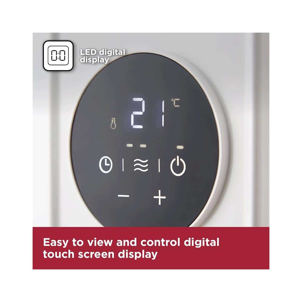 Black & Decker Digital Oil Filled Radiator 1500W 3 Heat Settings Adjustable Thermostat 24hr Timer - White
