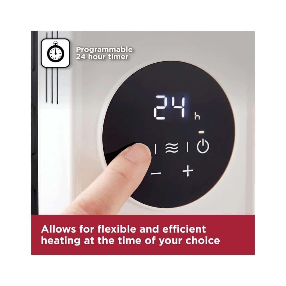 Black & Decker Digital Oil Filled Radiator 1500W 3 Heat Settings Adjustable Thermostat 24hr Timer - White