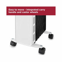 Black & Decker Digital Oil Filled Radiator 1500W 3 Heat Settings Adjustable Thermostat 24hr Timer - White