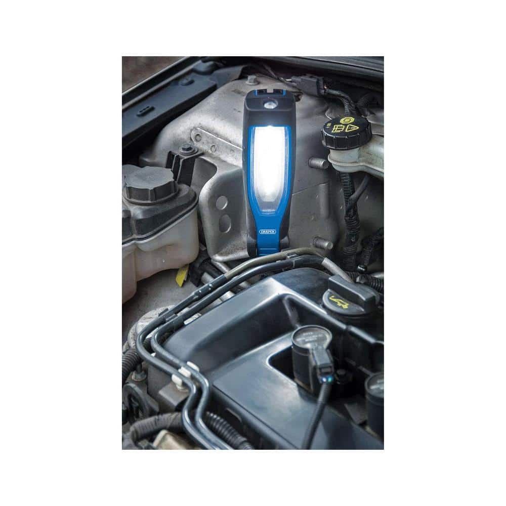 Draper COB/SMD LED Rechargeable Inspection Lamp 10W 1000 Lumens With 1 USB Charging Socket - Blue