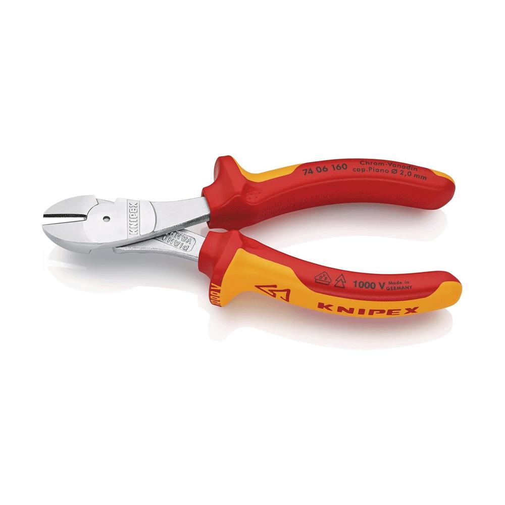 Knipex 74 06 160 SB VDE Insulated High Leverage Diagonal Cutter 160mm - Red/Yellow Secondary image