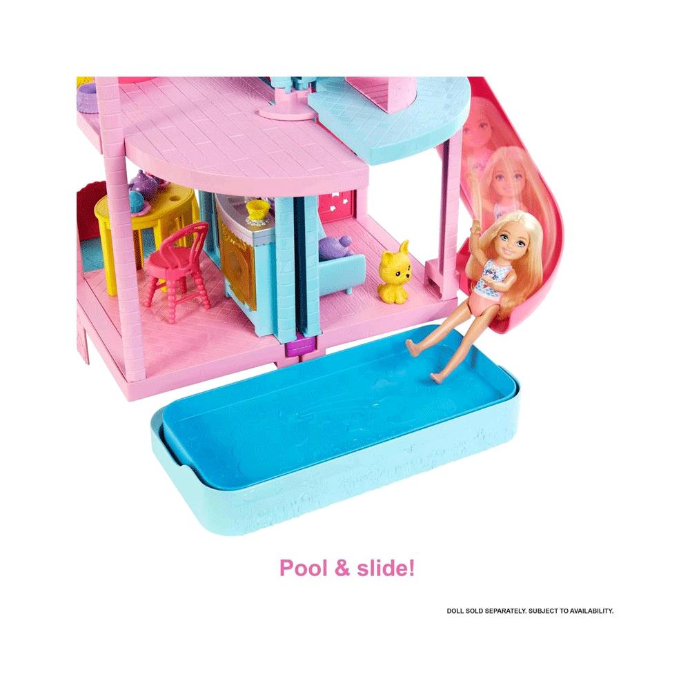 Barbie Doll House Chelsea Playhouse With 2 Pets And 15+ Accessories - Multicolour