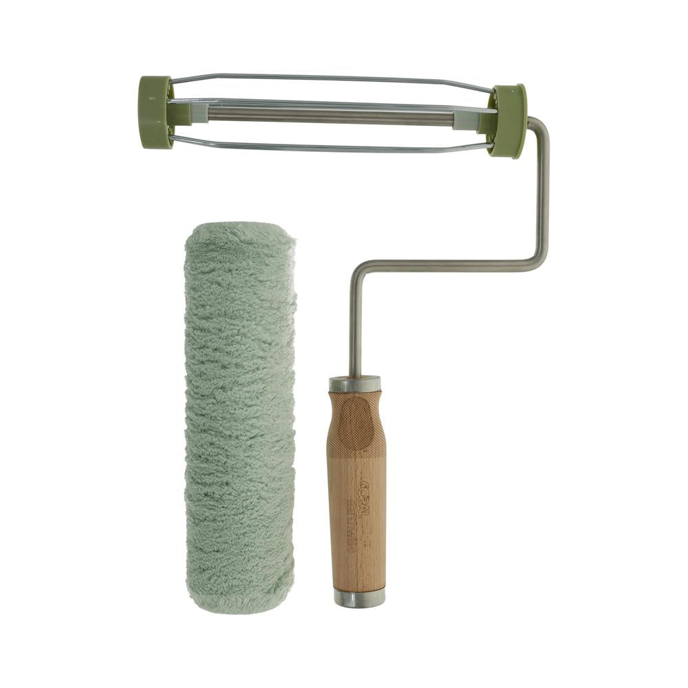 Coral Earthwise 9 Inch Paint Roller Frame And Cover 1.75 Inch dia Beech Wood - Natural Green