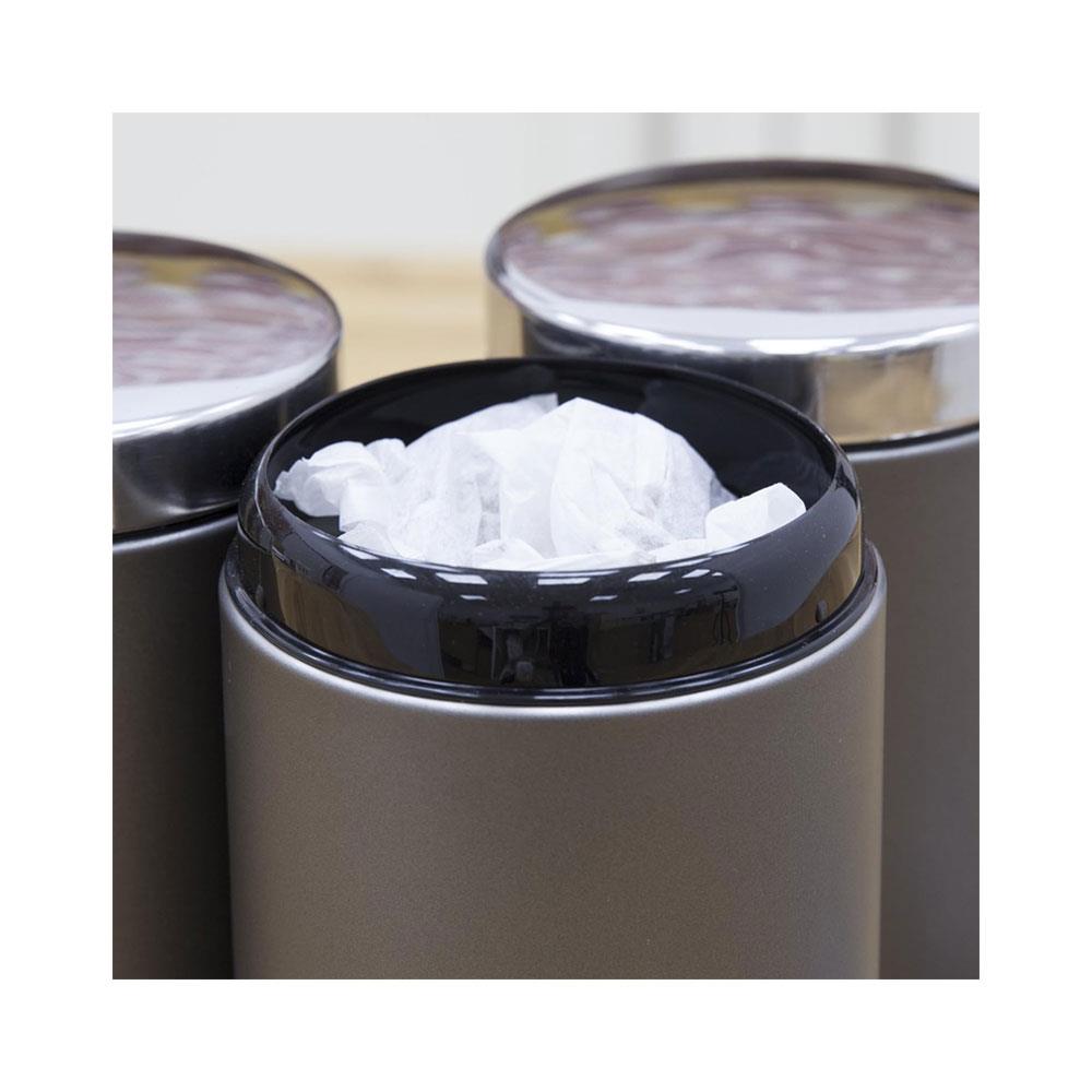Morphy Richards Accents 6 Piece Storage Set Bread Bin 3 Canisters Towel Pole & Mug Tree Stainless Steel - Titanium