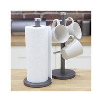 Morphy Richards Accents 6 Piece Storage Set Bread Bin 3 Canisters Towel Pole & Mug Tree Stainless Steel - Titanium