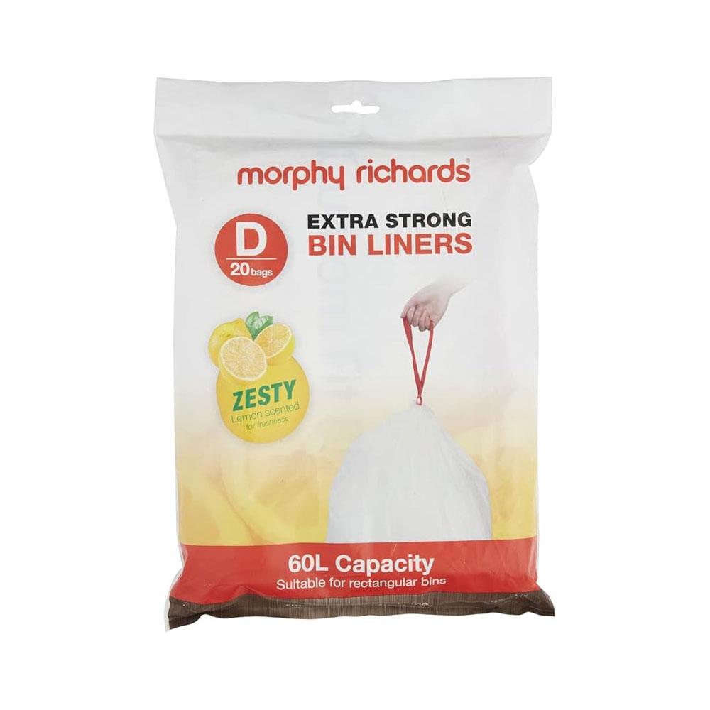 Morphy Richards Extra Strong Bin Liners Lemon Scented 50 Litres 20 Pack - White Main image