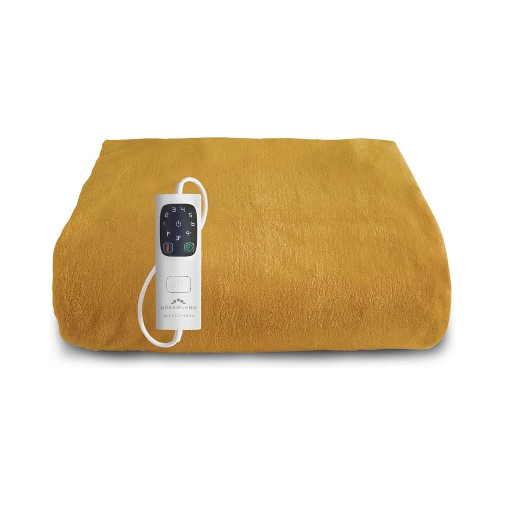 Dreamland Snuggle Up Electric Heated Warming Throw Luxury Velvet Plush Intelliheat Large 160cm x 120cm - Mustard Secondary image