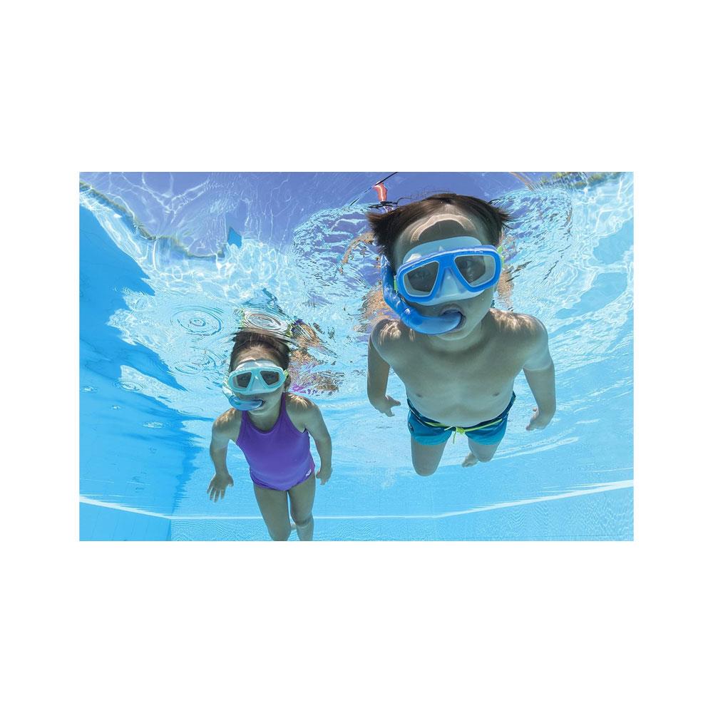 Aqua Champ Essential Kids Snorkel Mask Swimming Goggles With Nose Cover - Assorted Colours