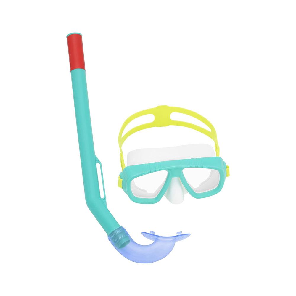 Aqua Champ Essential Kids Snorkel Mask Swimming Goggles With Nose Cover - Assorted Colours