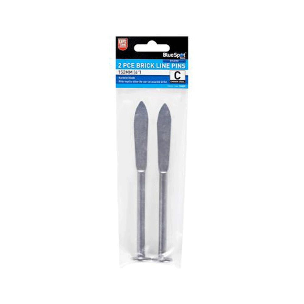 BlueSpot Tools Brick Line Pins 152mm (6 Inch) 2 Piece - Silver Main image