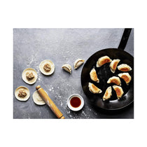 School of Wok 13 Inch Pre Seasoned Round Carbon Steel Bottom Wok With Bamboo Handle - Black