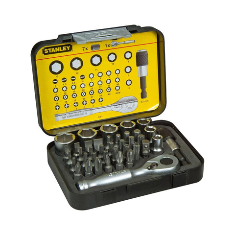 Stanley 1/4 Inch (25mm) Drive Bits & Magnetic Bit Holder With Lock-Ring Set - 39 Piece - product photo