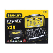 Stanley 1/4 Inch (25mm) Drive Bits & Magnetic Bit Holder With Lock-Ring Set - 39 Piece