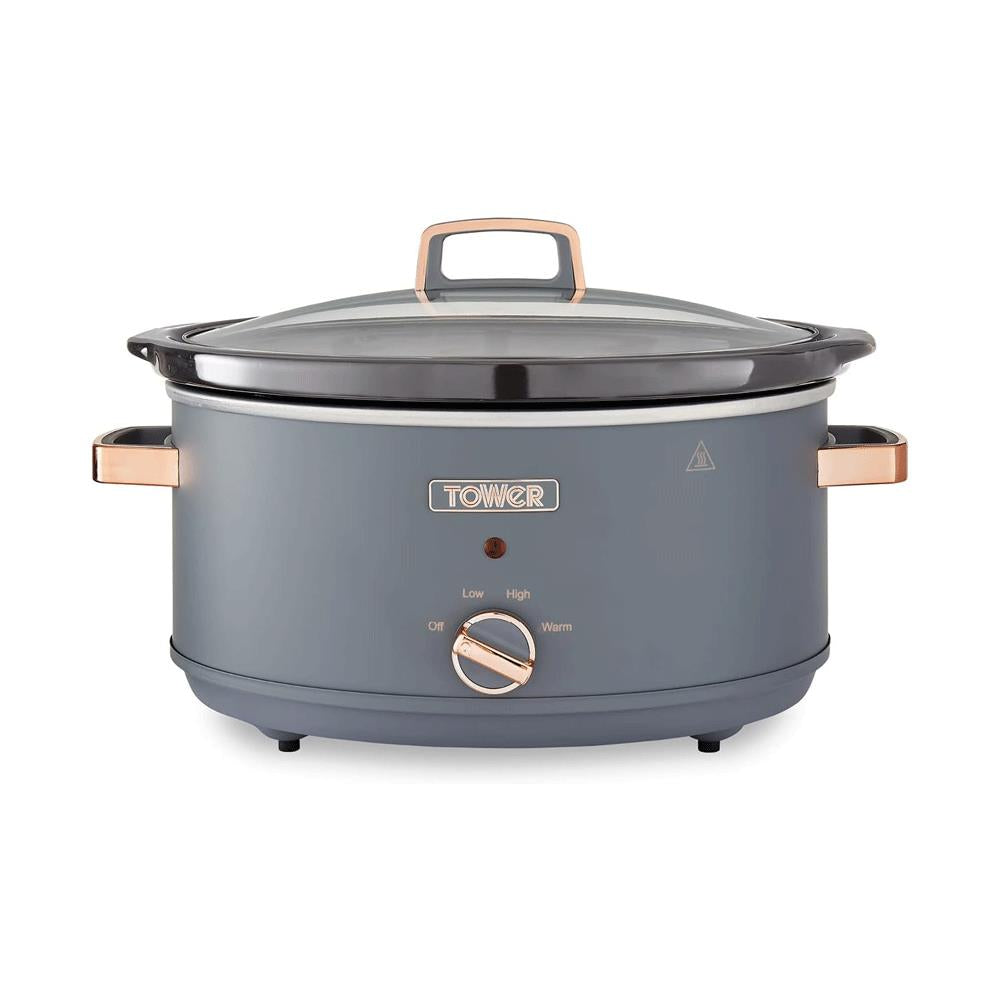 Tower Cavaletto Slow Cooker 6.5 Litre With 3 Heat Settings 300W - Grey And Rose Gold Main image