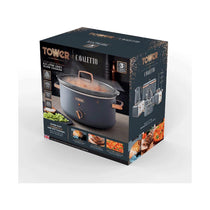 Tower Cavaletto Slow Cooker 6.5 Litre With 3 Heat Settings 300W - Grey And Rose Gold