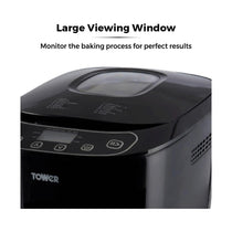 Tower Digital Bread Maker With 12 Automatic Programs 13 Hours Timer Adjustable Crust Control Gluten Free 550W 2lb - Black