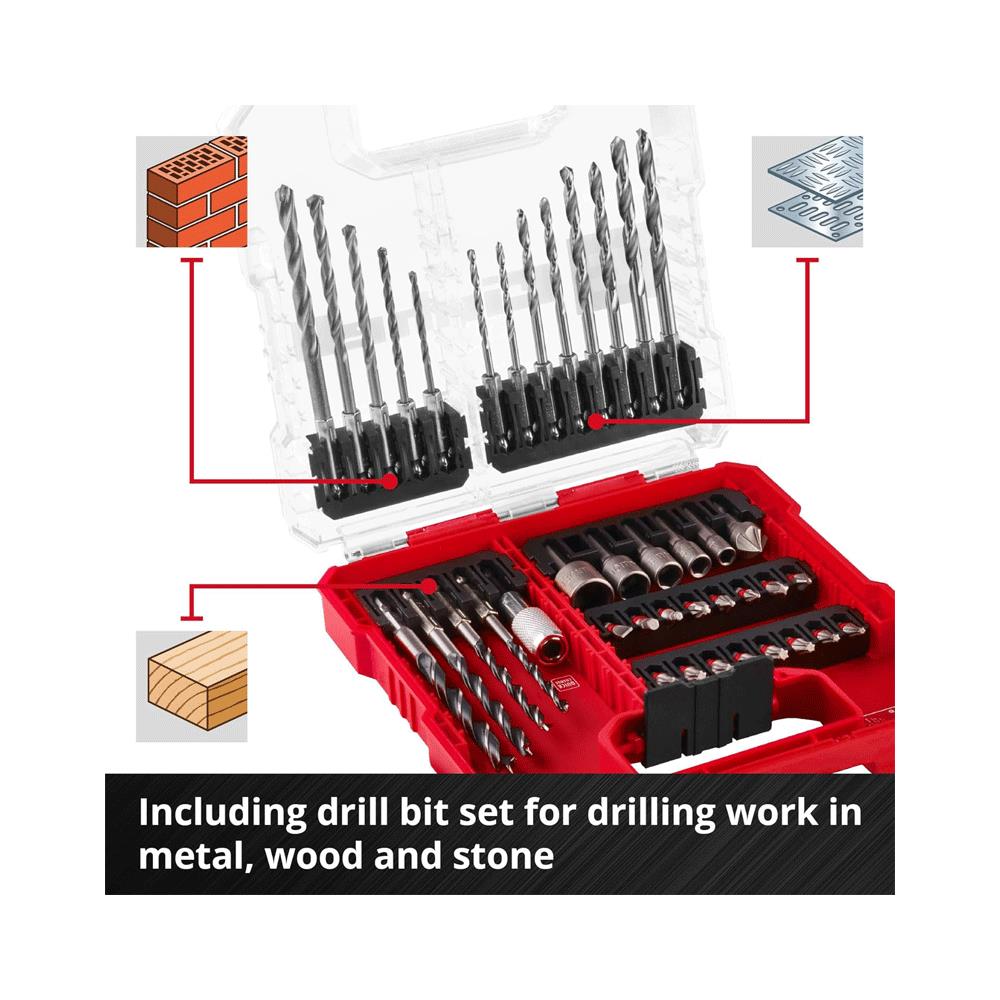 Einhell L-Case Bit And Drill Set For All Common Drill Chucks And Bit Holders - 40 Piece