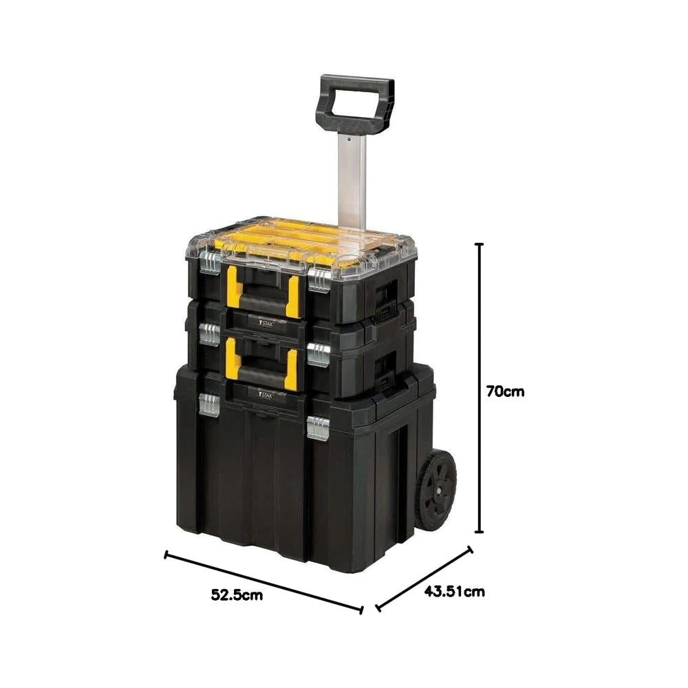 Stanley FatMax Pro-Stack 3-Module Mobile Storage Tower Bundle Storage Organiser Tool Box - Black/Yellow