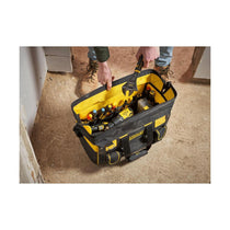 Stanley Fatmax Sortmaster Open Mouth Rigid Tool Bag With Carry Handle & Shoulder Strap 20 Inch - Black/Yellow